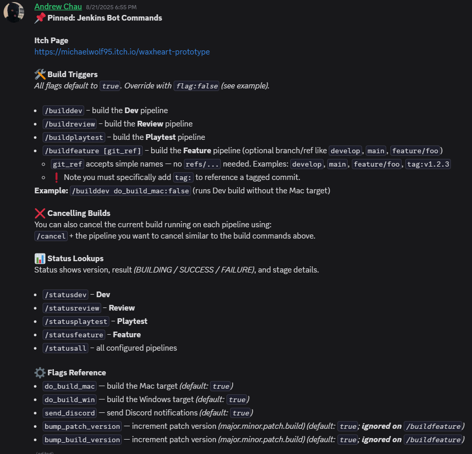Waxheart Discord bot build instructions